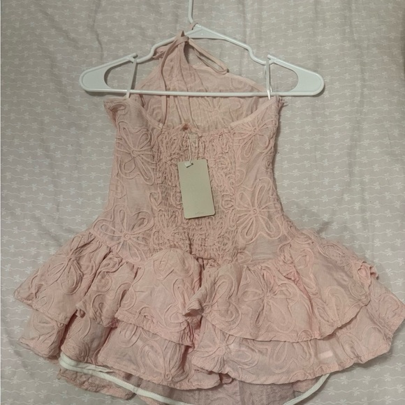 Pink Halter Neck Floral Dress - Picture 2 of 2